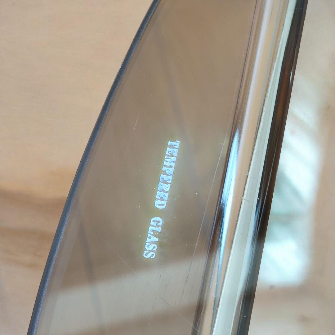 北欧レトロ ミッドセンチュリー スペースエイジ　楕円 ガラステーブル 強化ガラス