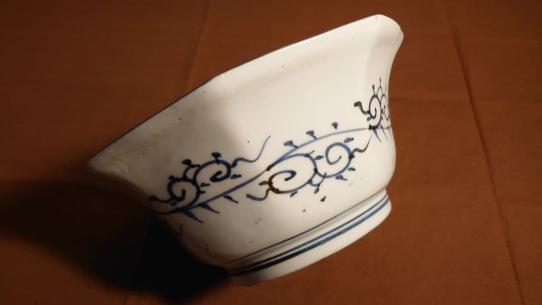 古伊万里　伊万里　染付　麒麟の図　８角鉢　アンティーク伊万里　1１客