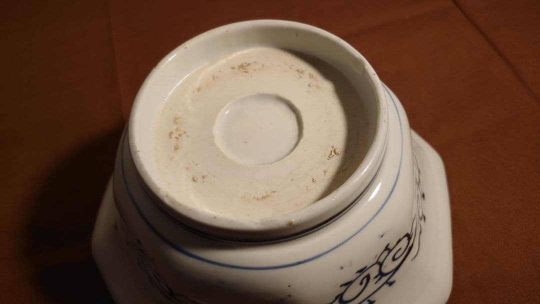 古伊万里　伊万里　染付　麒麟の図　８角鉢　アンティーク伊万里　1１客