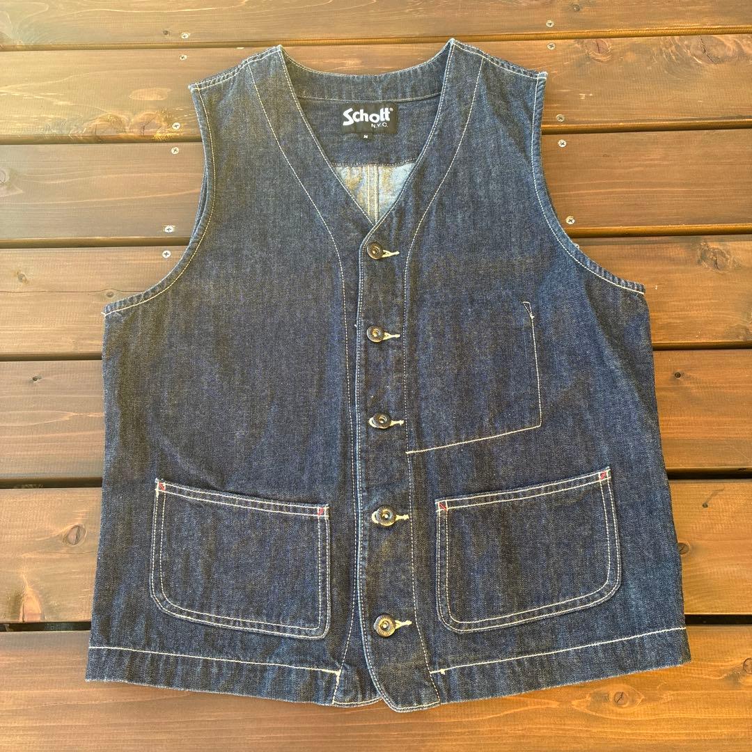 ショット　デニムベスト　サイズM