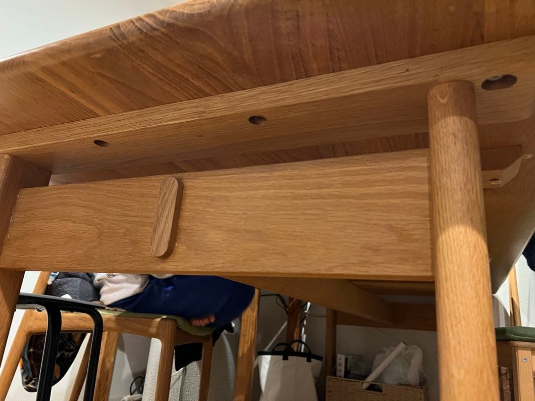 【引取りorお届け】天然木 無垢 ダイニングテーブル 1900mm