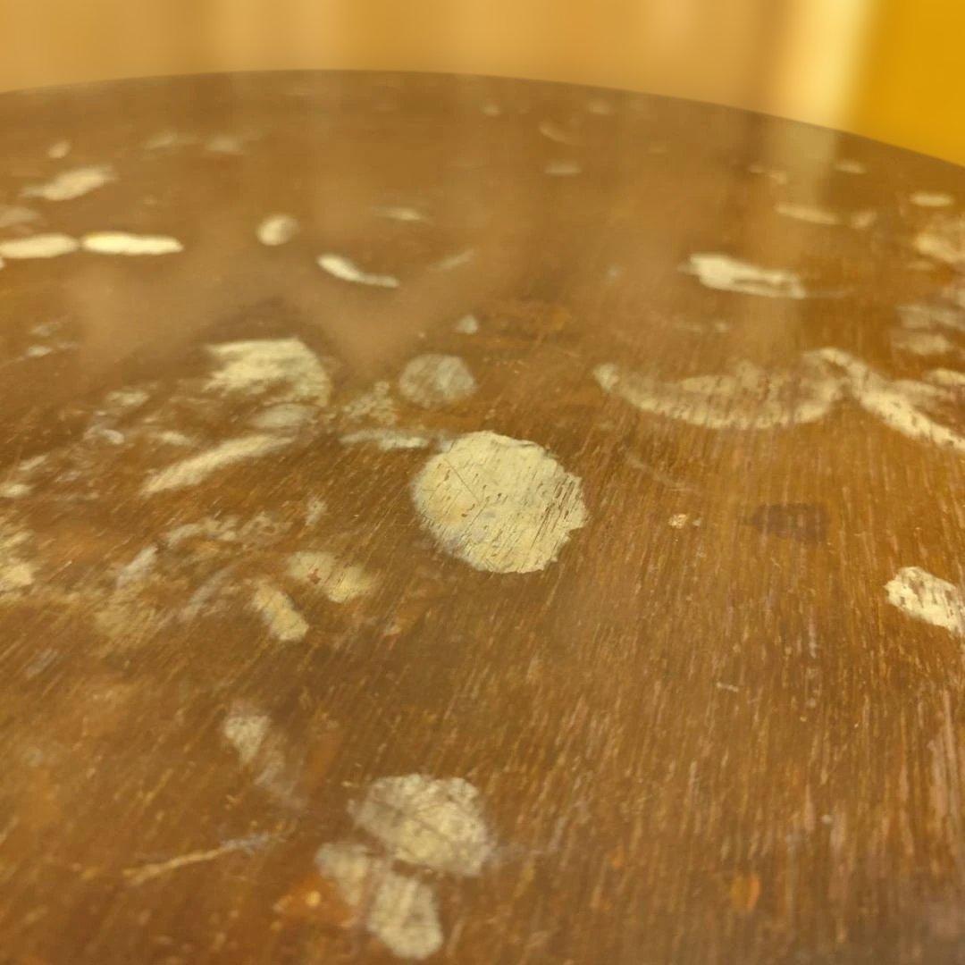 ノスタルジック 丸テーブル 昭和レトロ アンティーク ずっしり重厚 無垢材