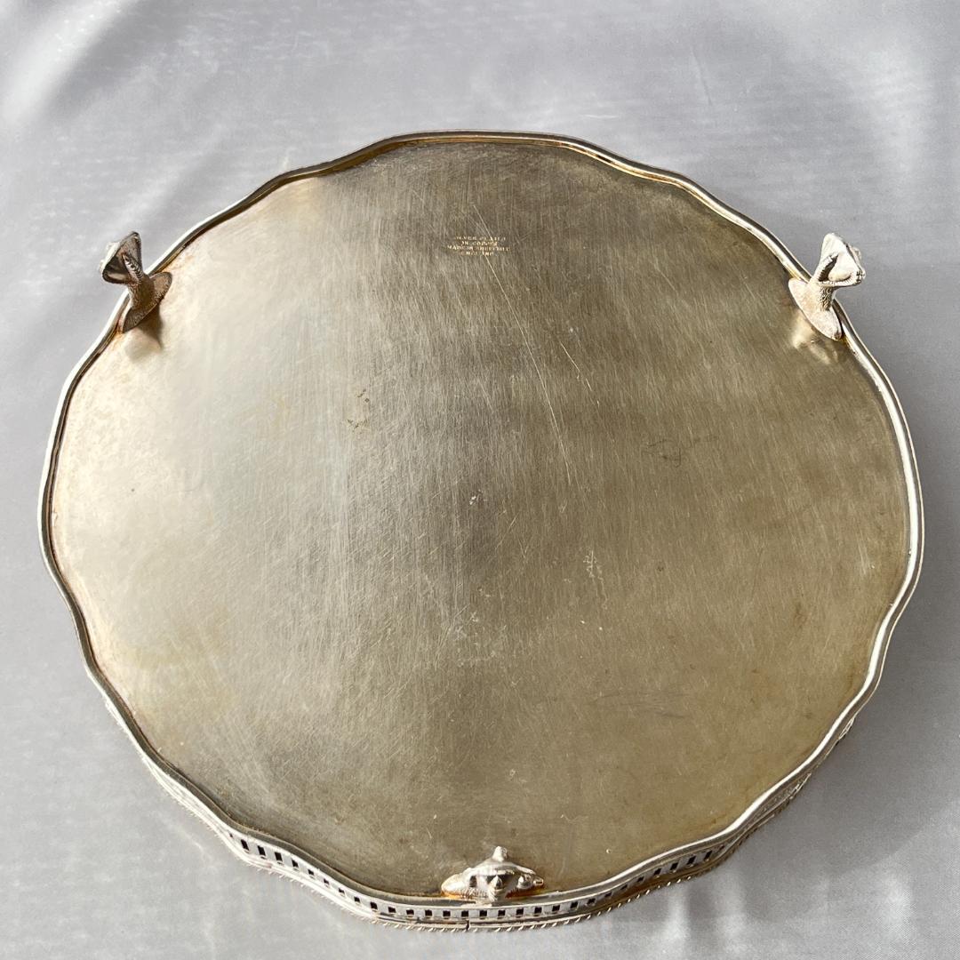 【英国】 ギャラリートレー サークル型 25cm クロウフット