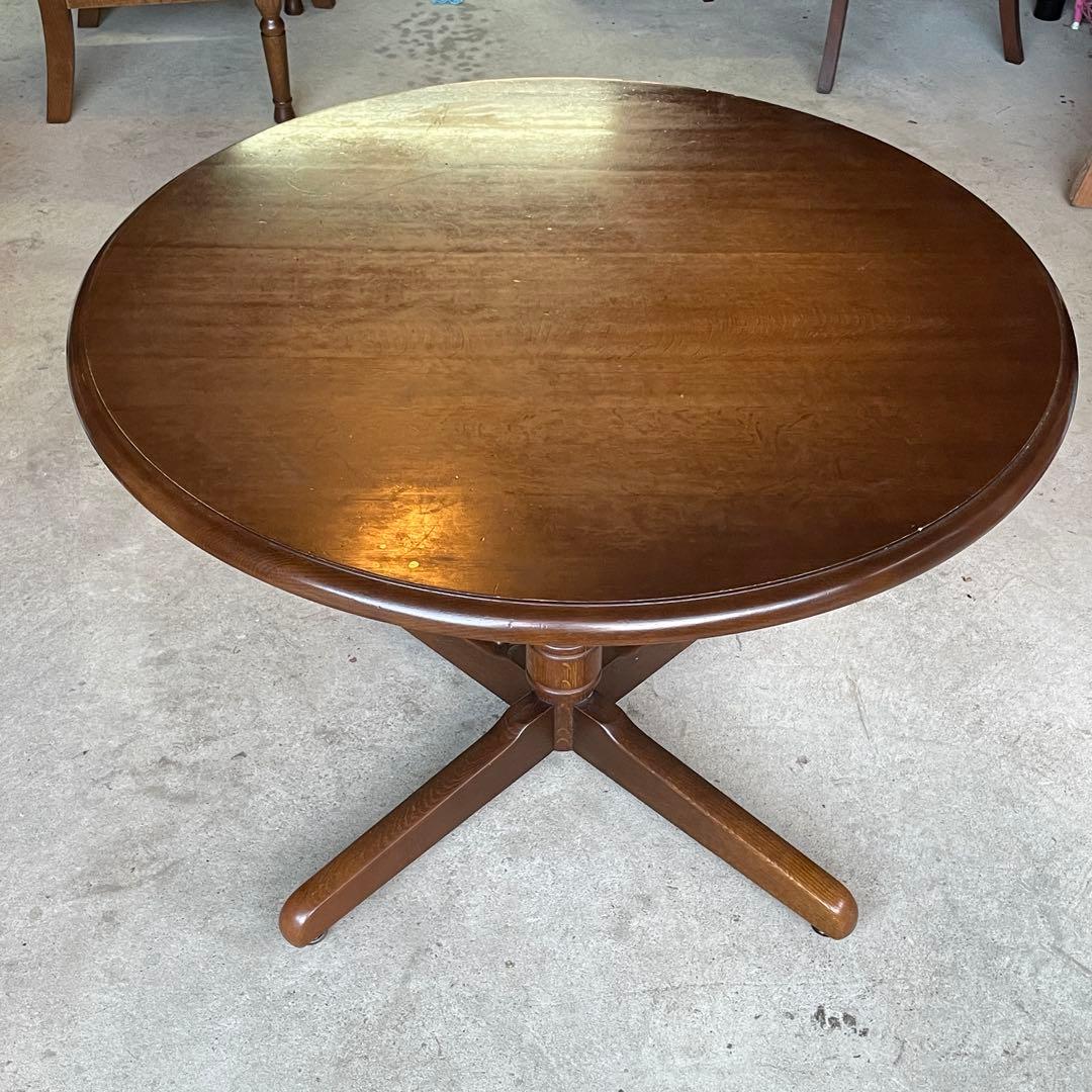 【直接引渡し】 飛騨産業 キツツキ 木製ラウンドテーブル