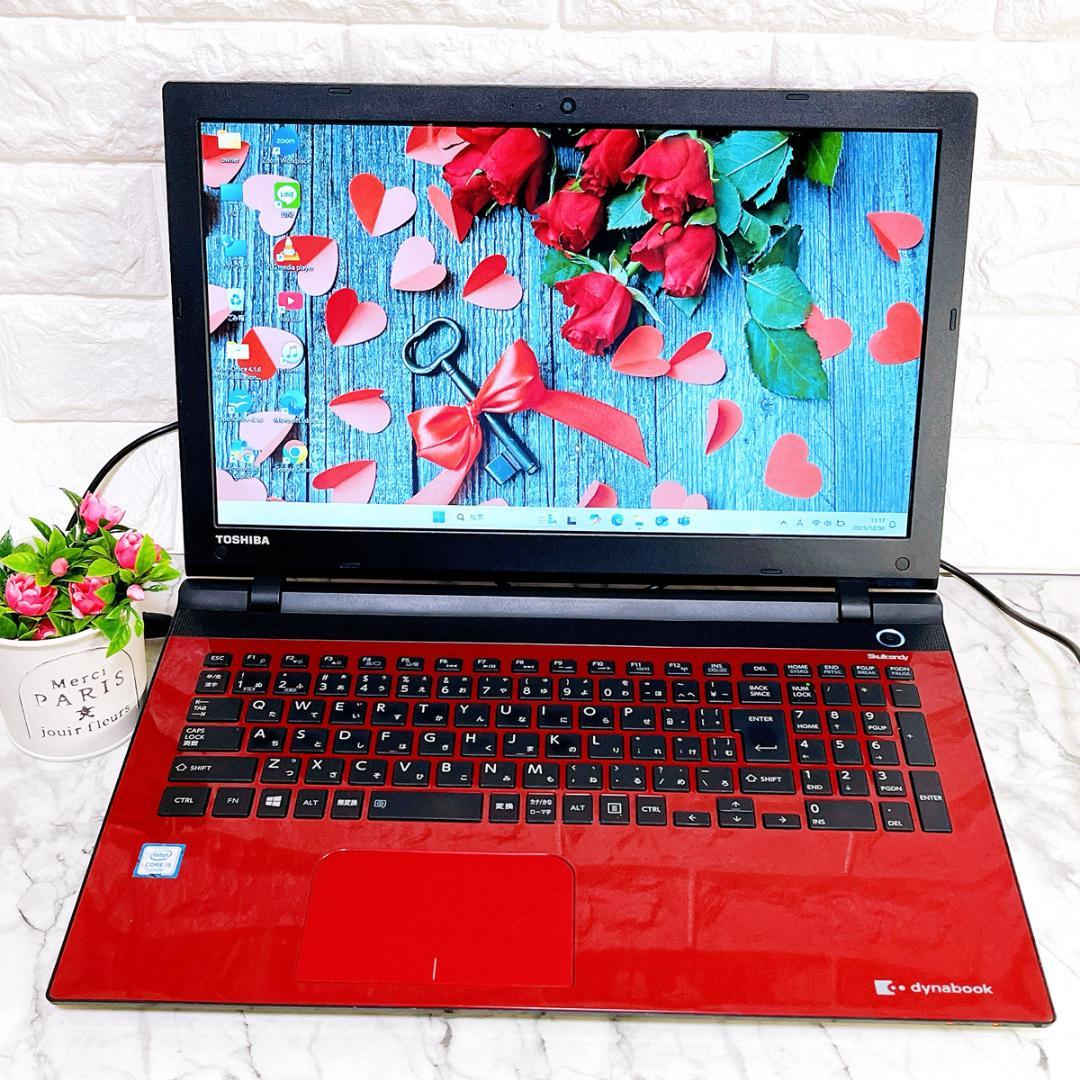 Windows11✨I5＆新品爆速SSD薄型ノートパソコン赤✨カメラ/オフィス付