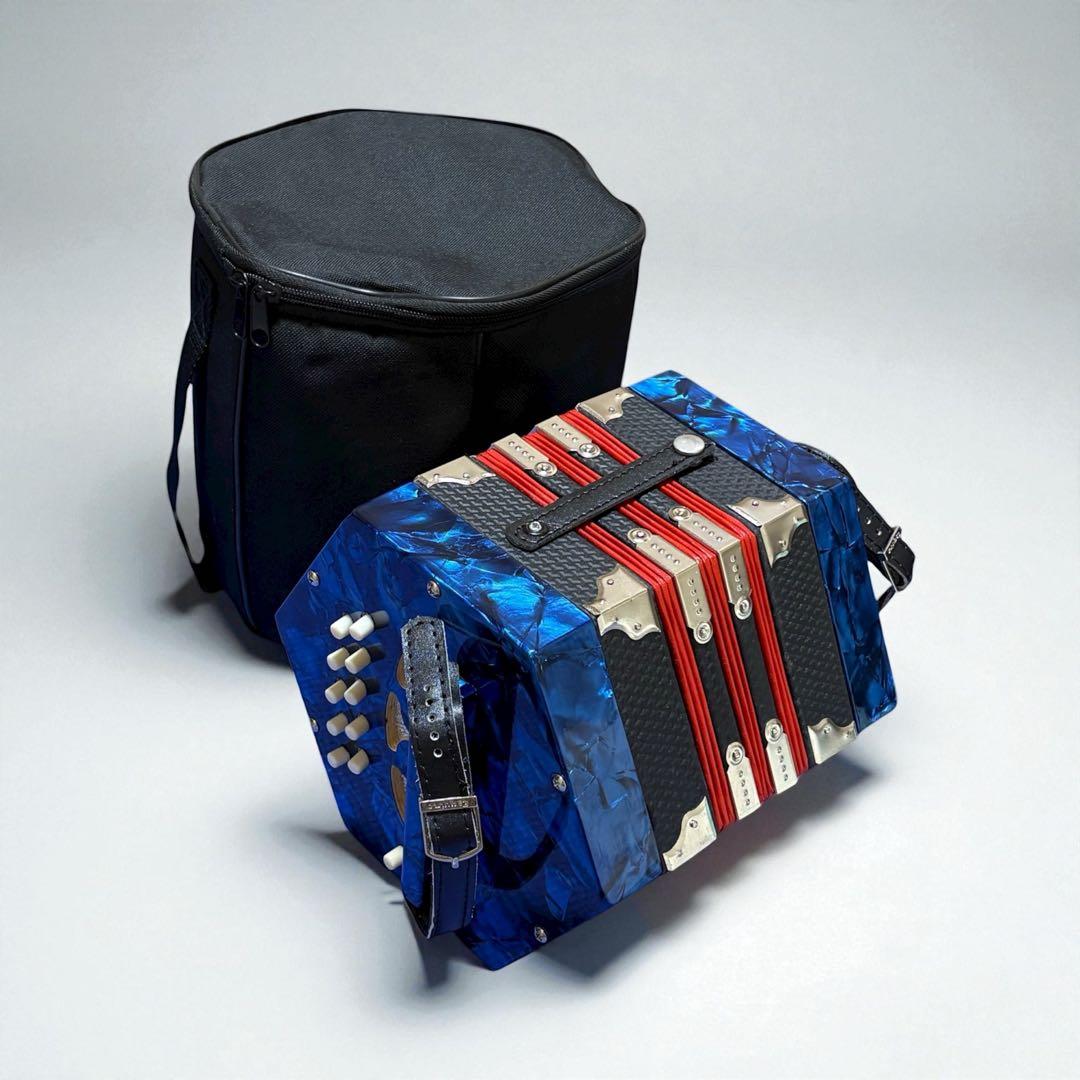 コンサーティーナ ロイヤルブルー 20ボタン 楽器 美品