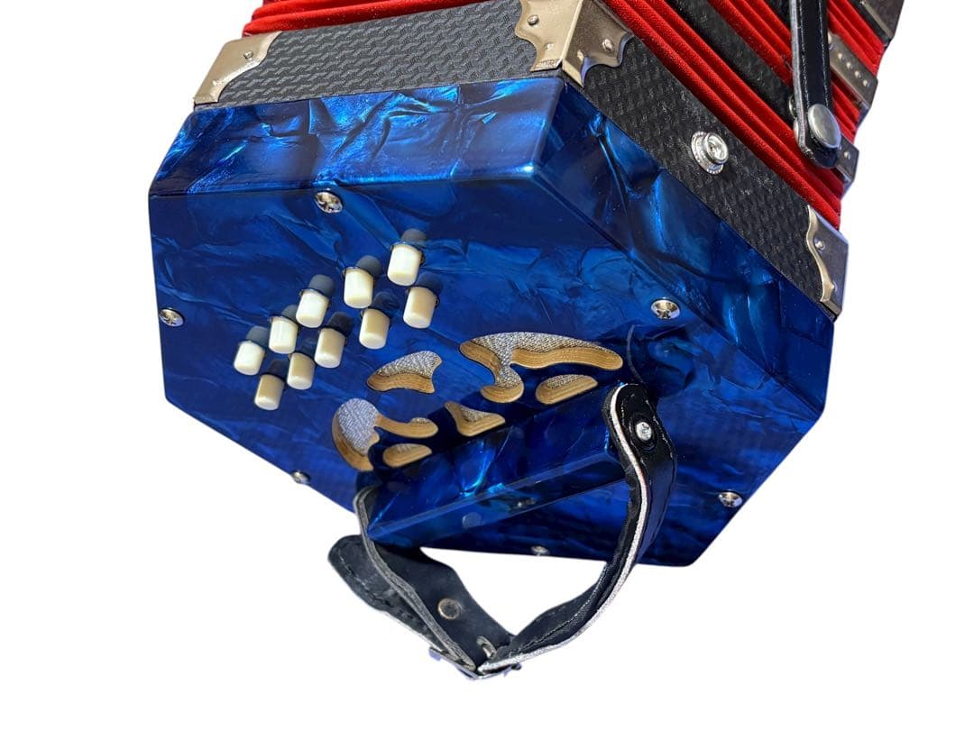 コンサーティーナ ロイヤルブルー 20ボタン 楽器 美品