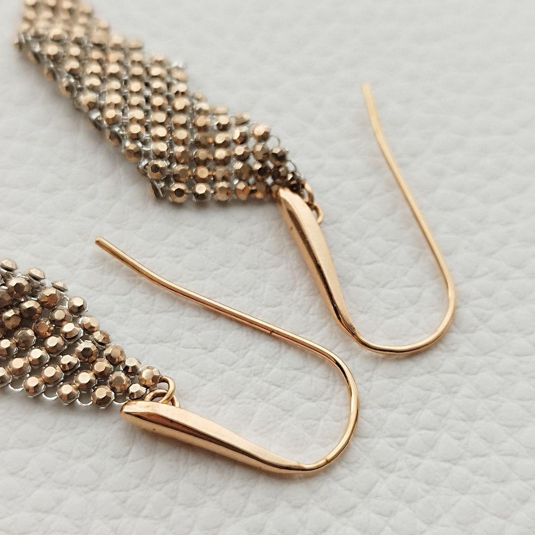 【美品】スワロフスキー　フィットスモールピアス　ゴールドカラー