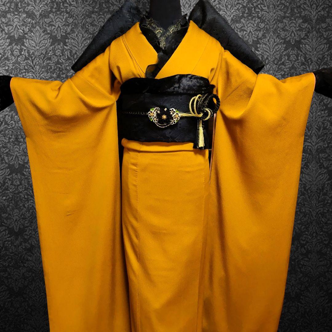 振袖フルセット(9点)・成人式・色無地振袖・比翼仕立て・縮緬・特典有り・モダン