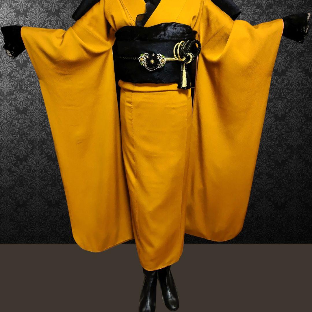 振袖フルセット(9点)・成人式・色無地振袖・比翼仕立て・縮緬・特典有り・モダン