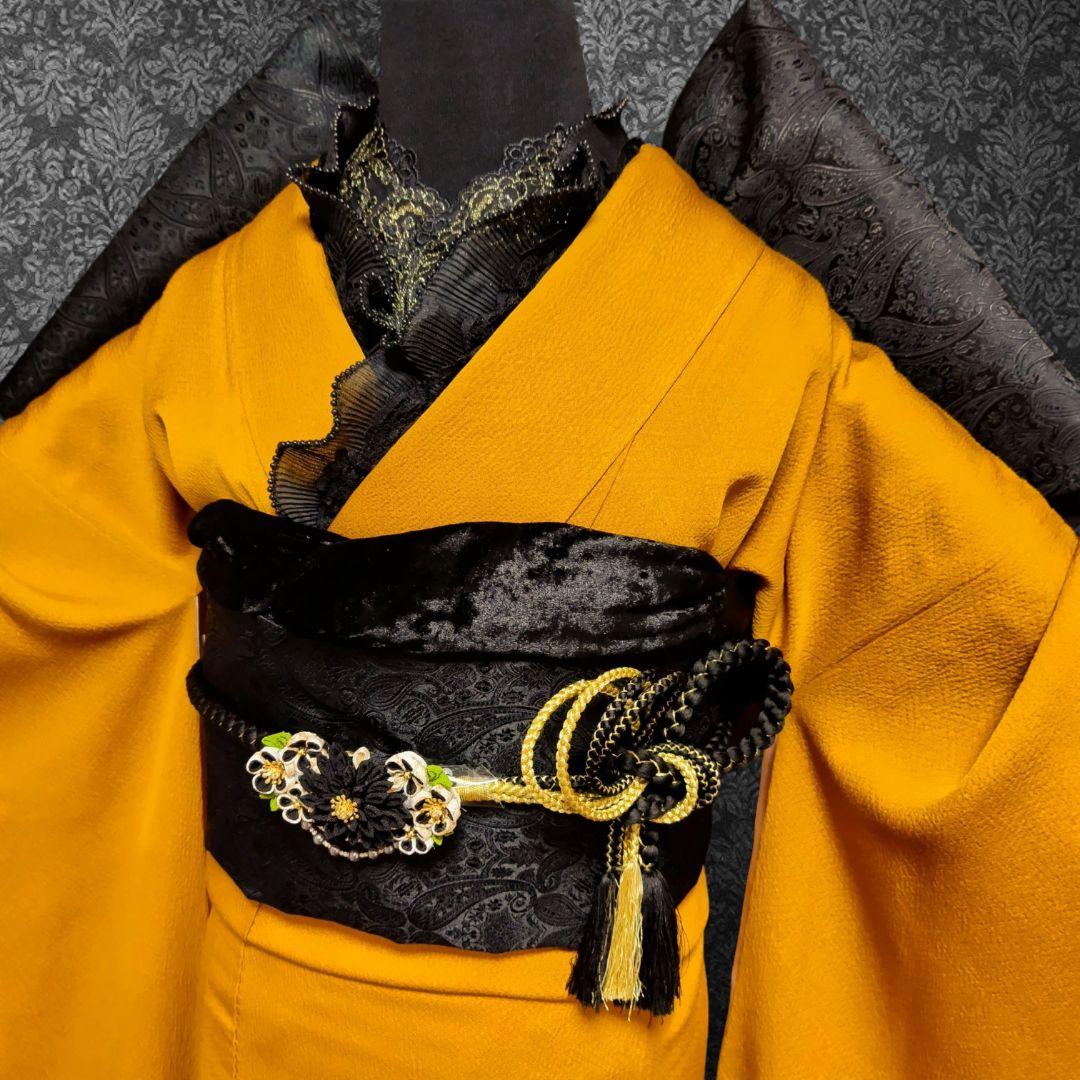 振袖フルセット(9点)・成人式・色無地振袖・比翼仕立て・縮緬・特典有り・モダン