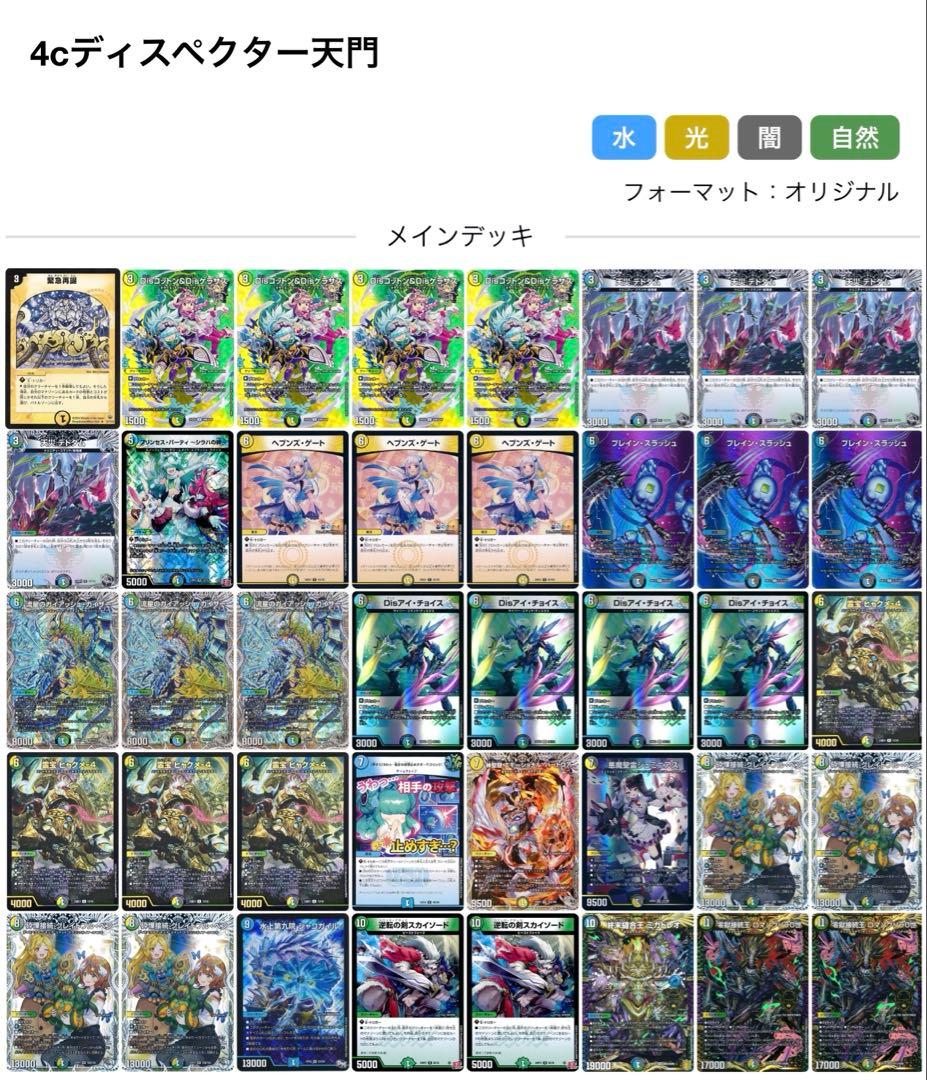 デュエマ4cディスペクター天門 デッキ 微高レート
