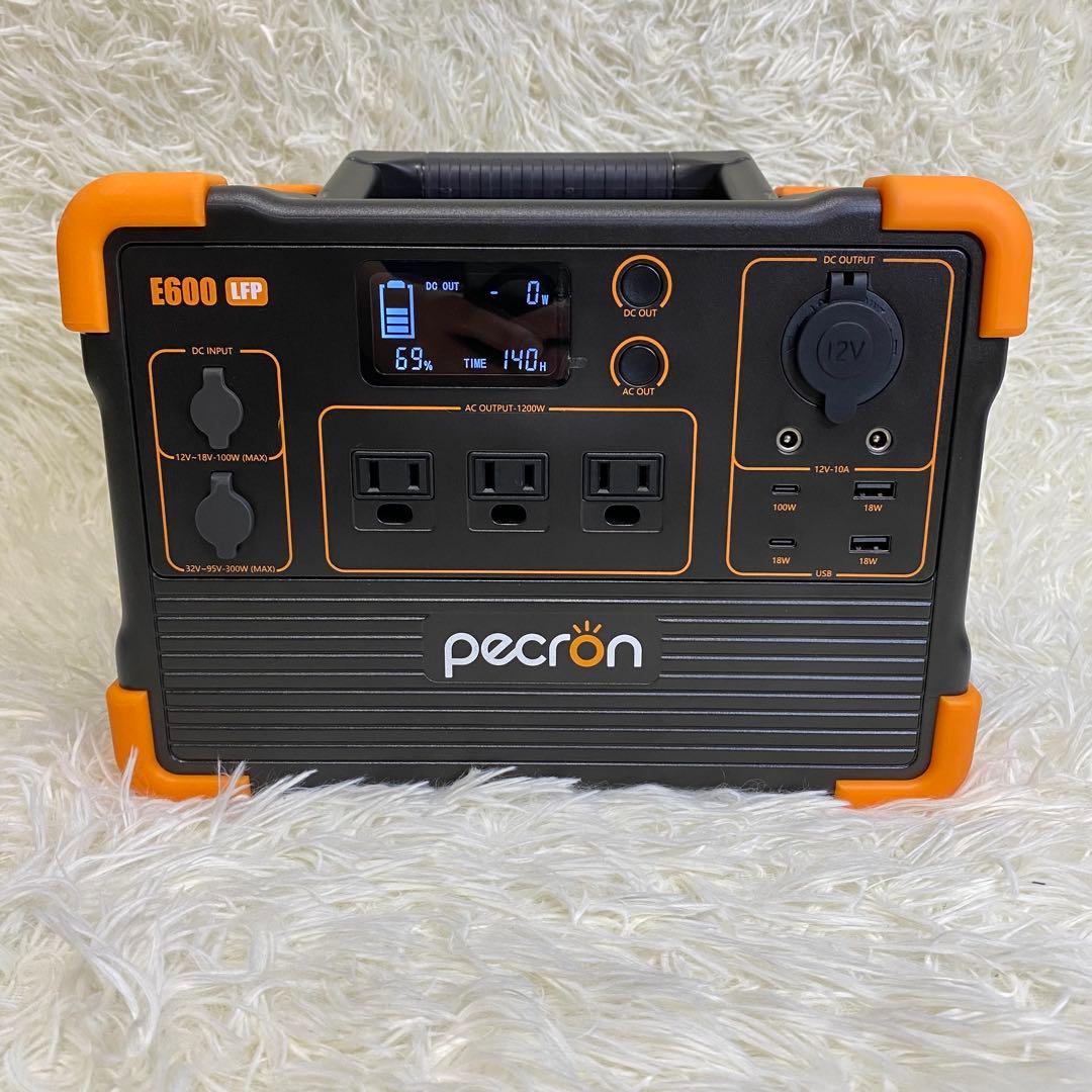 【美品／動作良好】PECRON ポータブル電源 E600LFP ソーラーパネル付