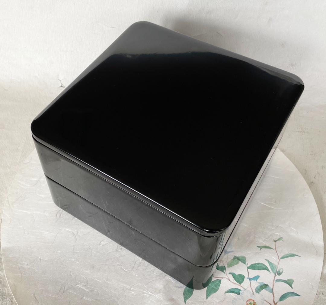 重箱 おせち 2段重 木製漆塗 黒 7寸 内朱 21cm 漆器 アウトレット12