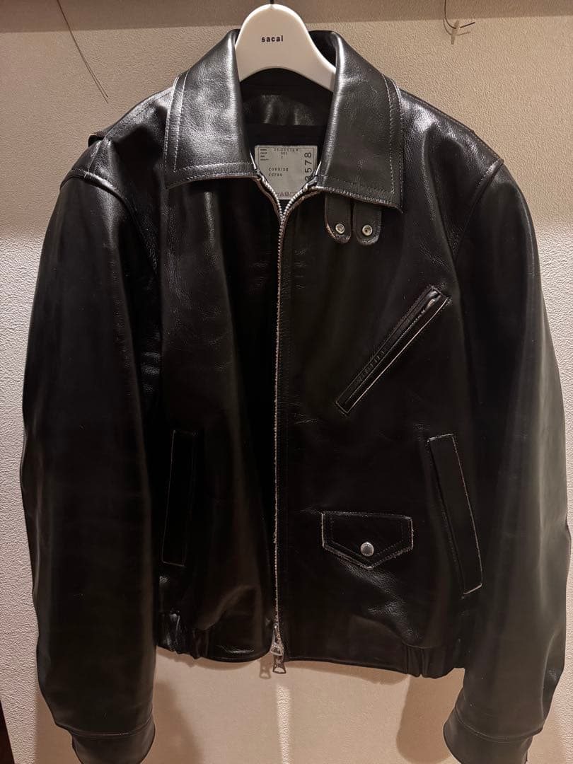 美中古 sacai 25SS レザージャケット サイズ２