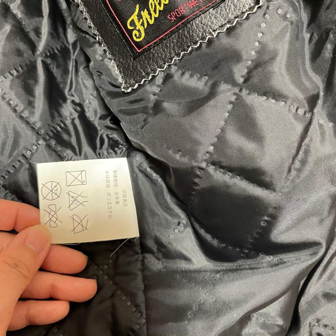 良品 FREEDOM 水牛革 レザー ジャケット シングル ライダース