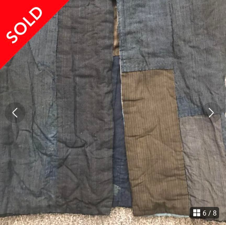 襤褸 野良着 着物 木綿 藍染 刺し子 継はぎ ヴィンテージ 綿入