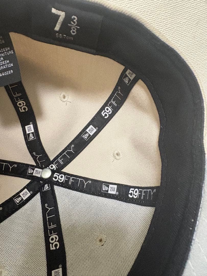 Supreme 59FIFTY ベージュキャップ 7 3/8