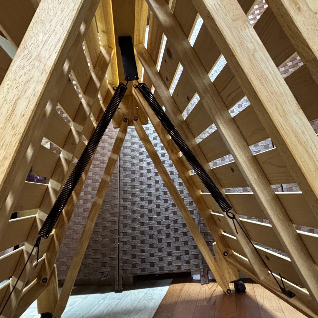 【美品】中居木工 折りたたみスノコベッド シングルサイズ　天然木