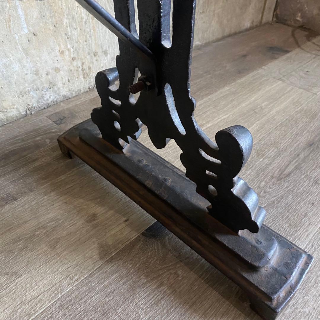 フランスヴィンテージ　鉄脚×古材 アンティークテーブル　カフェテーブル