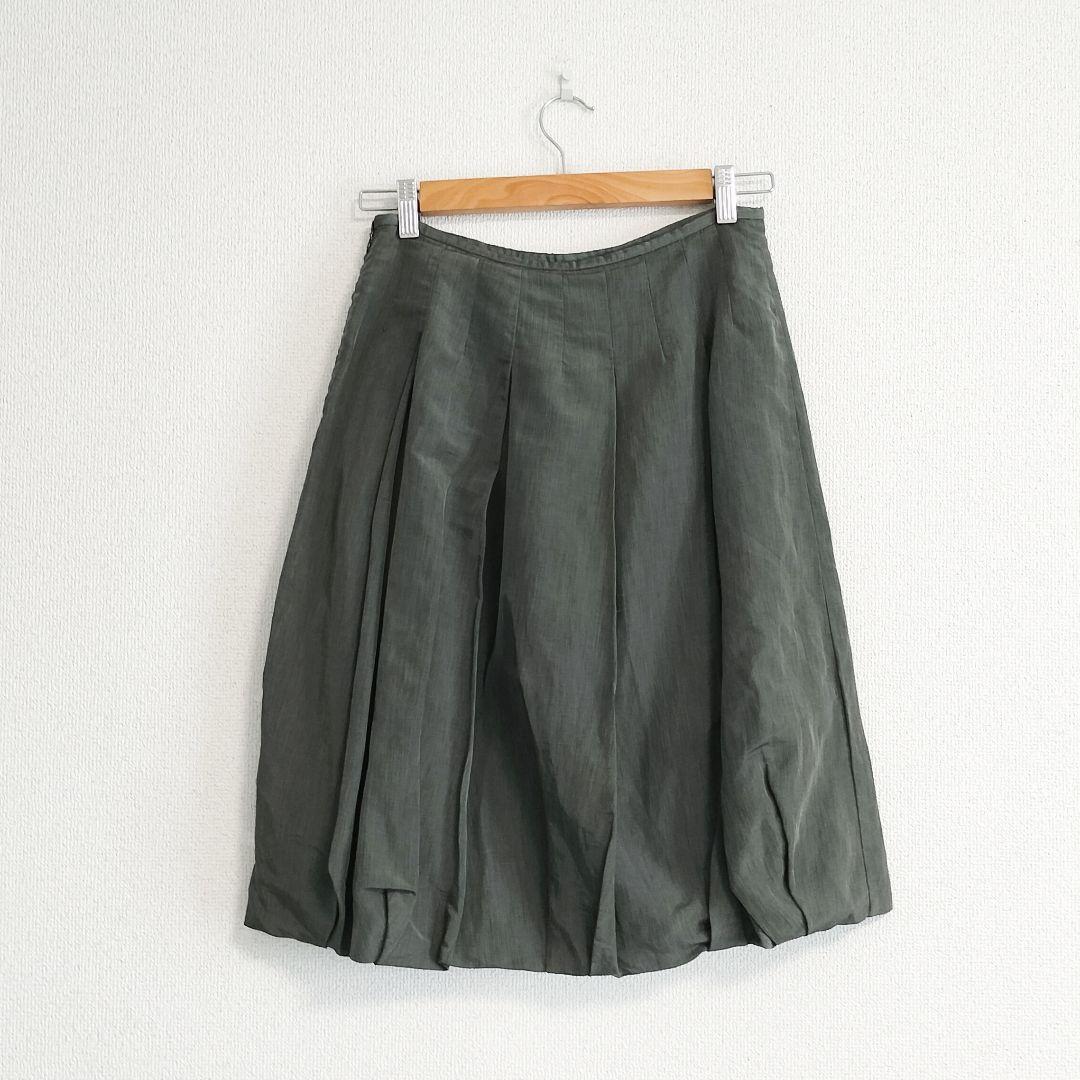 美品 DRIES VAN NOTEN リネンポリエステル タックバルーンスカート