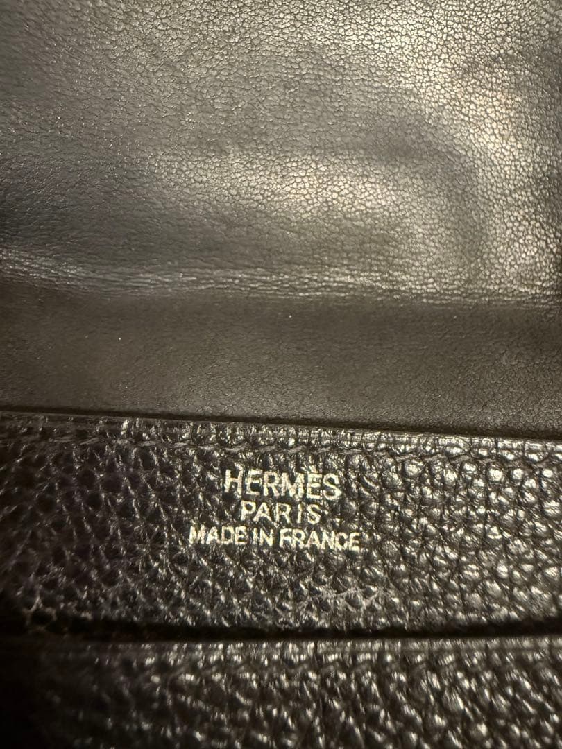 HERMES ドゴン 小銭入れ 本革 黒 トゴ
