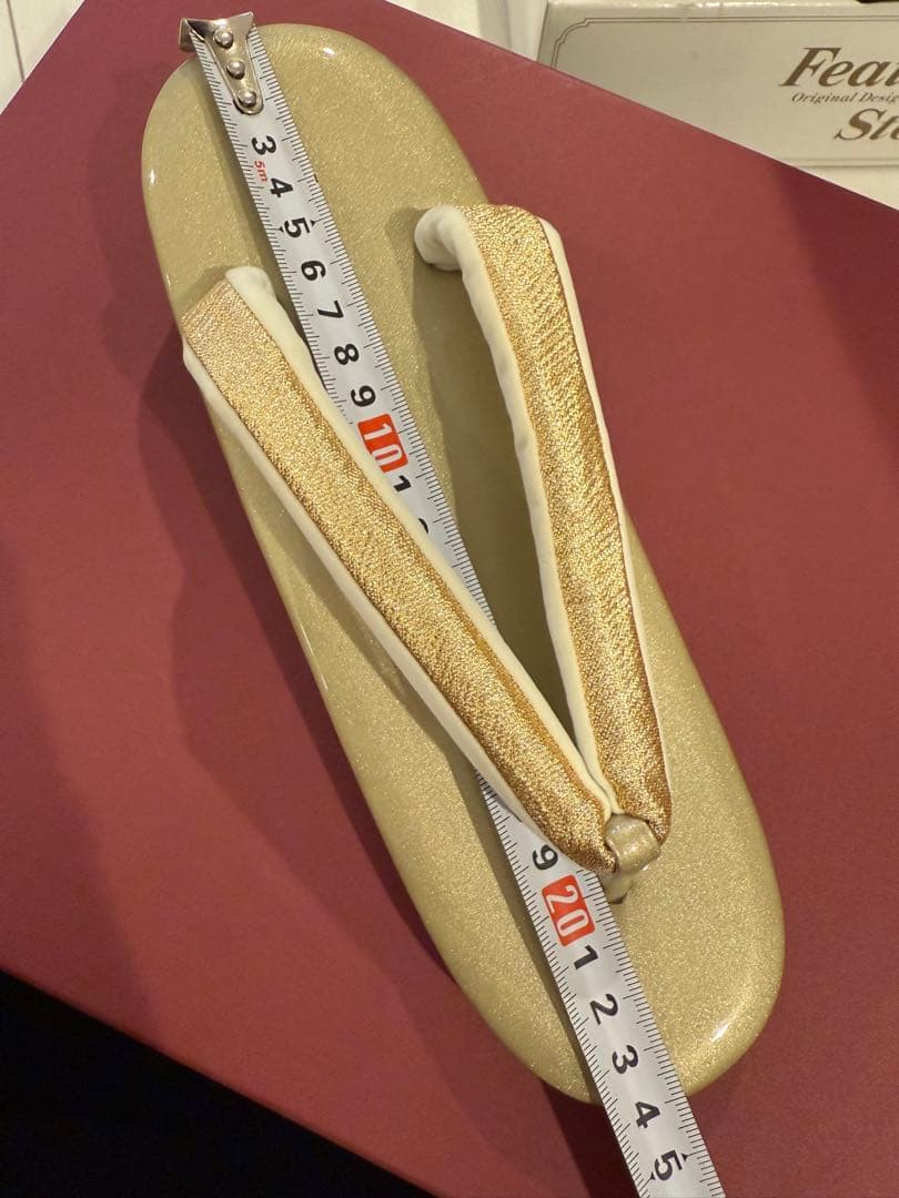 【美品】ゴールドの下駄とバッグのセット
