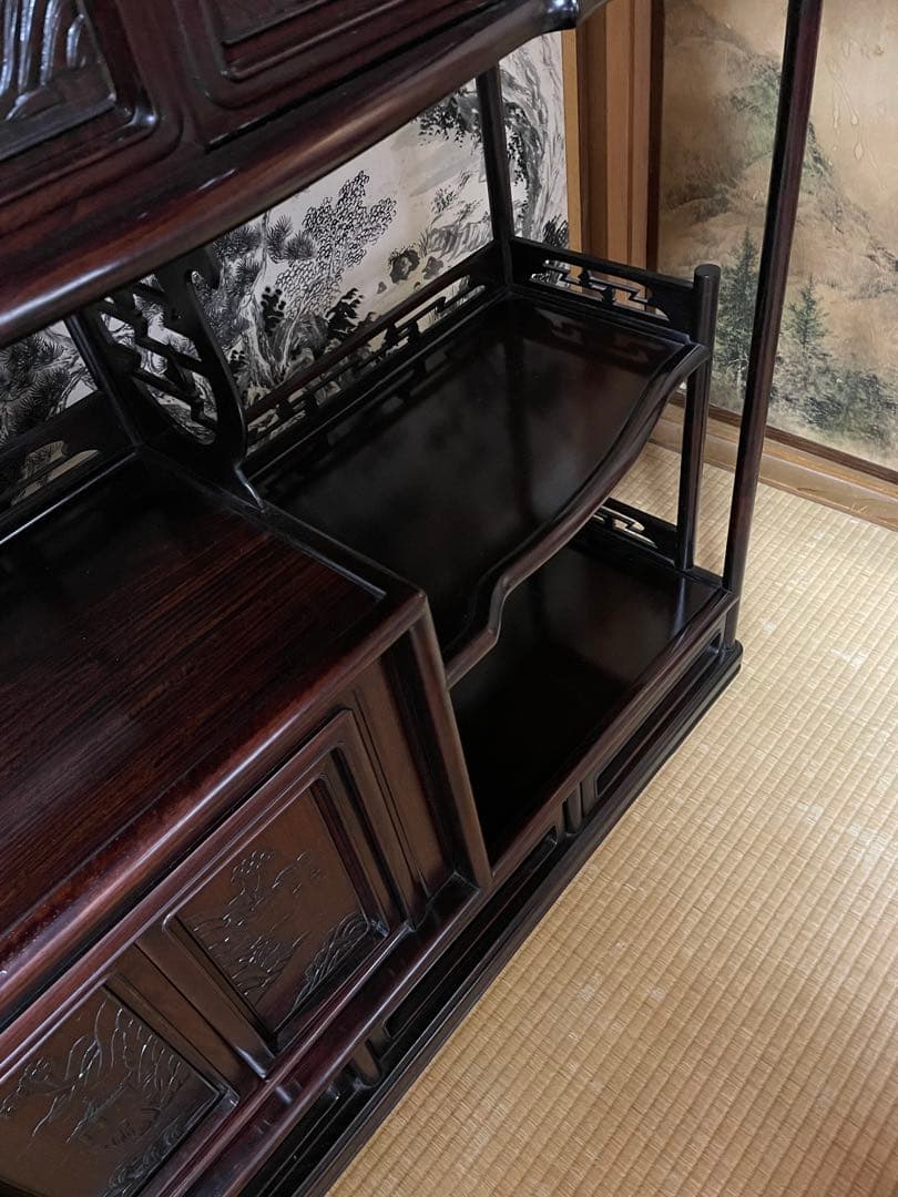 茶棚　アンティーク家具　唐木　花梨　紫檀　収納棚　中国家具　骨董品　古美術品