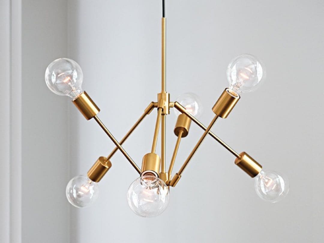 北欧風 シャンデリア型 ペンダントライト ゴールド 5灯