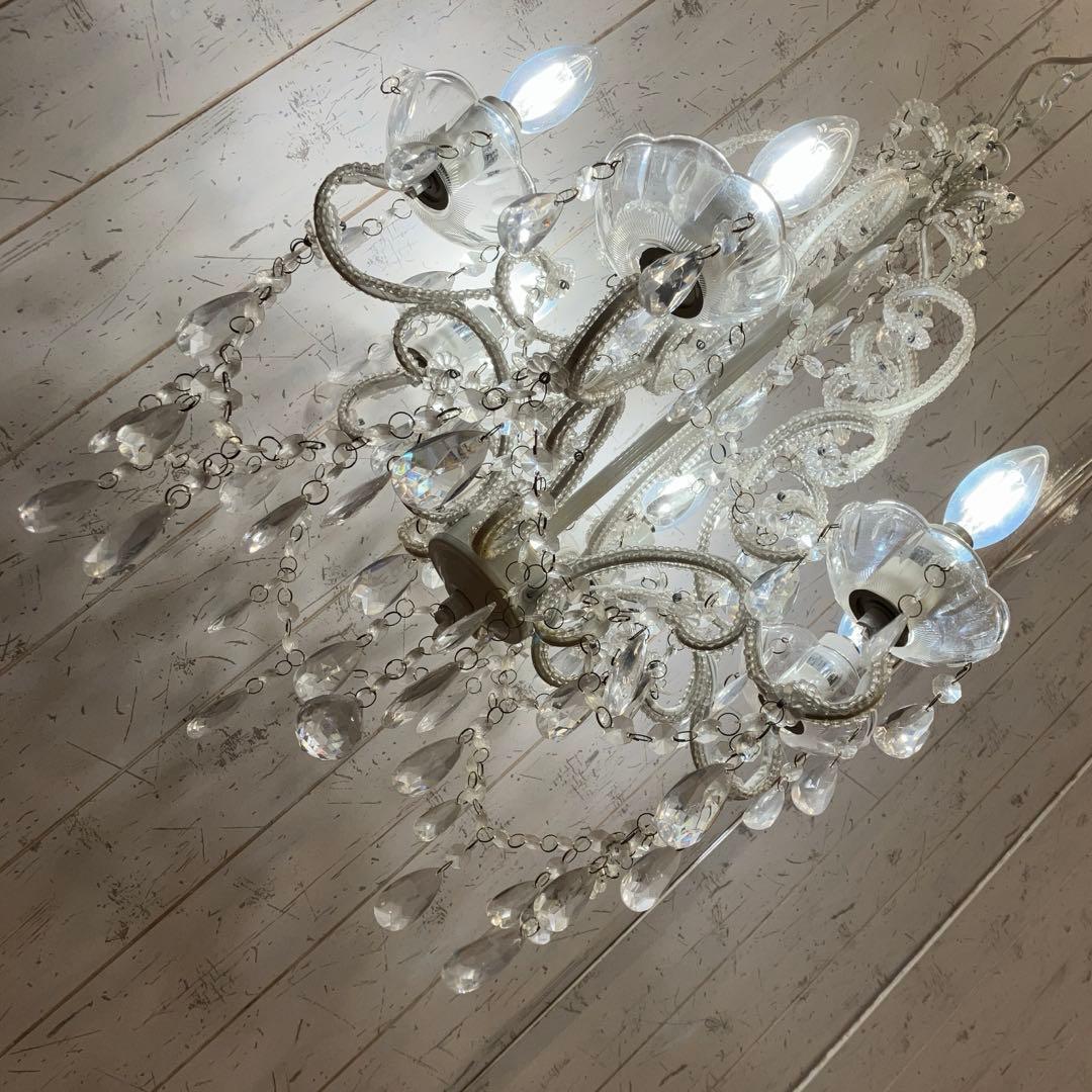 アンティーク ビーズ装飾 シャンデリア 天井照明 照明器具 リビングライト