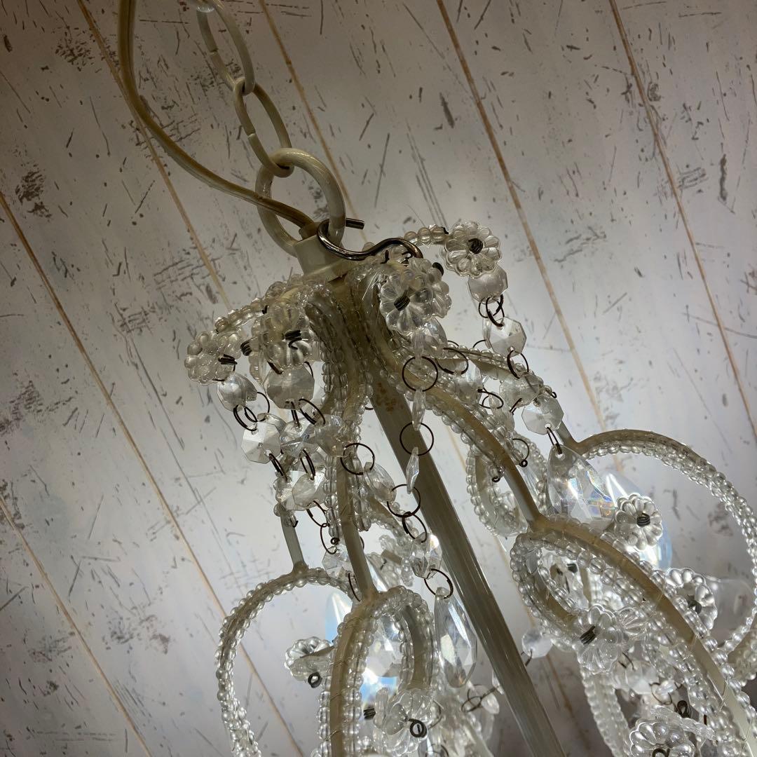 アンティーク ビーズ装飾 シャンデリア 天井照明 照明器具 リビングライト