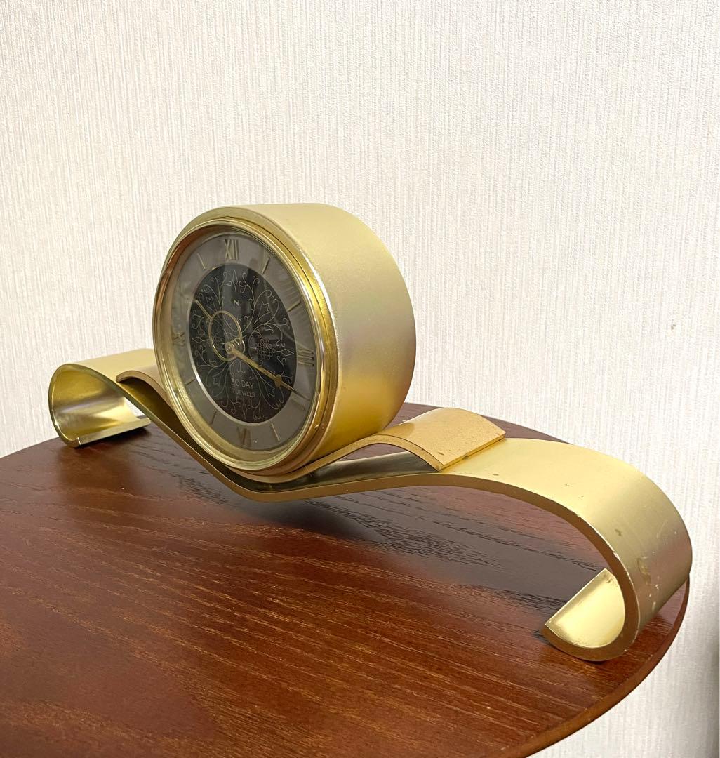日本美術時計 Nマーク 置時計 ゼンマイ式 ヴィンテージ アンティーク 動作品