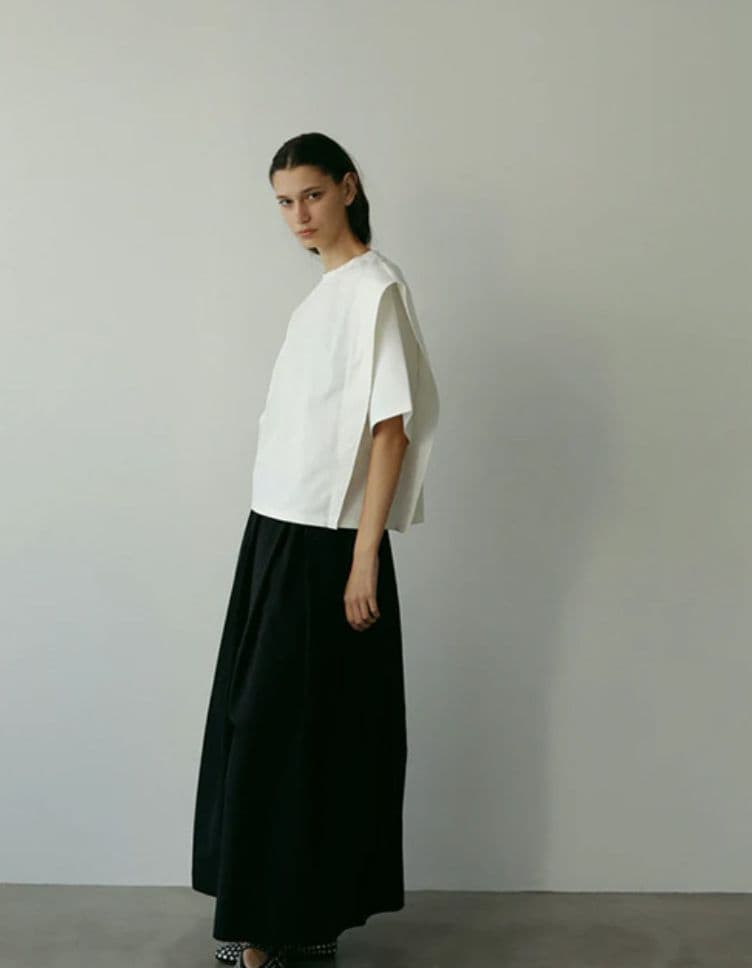 LOHENローヘン.ハイカウントグログランスカートパンツ