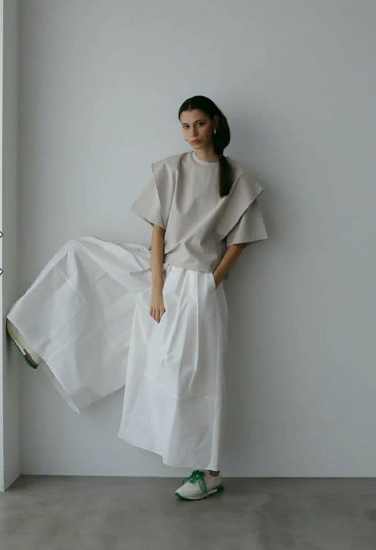 LOHENローヘン.ハイカウントグログランスカートパンツ