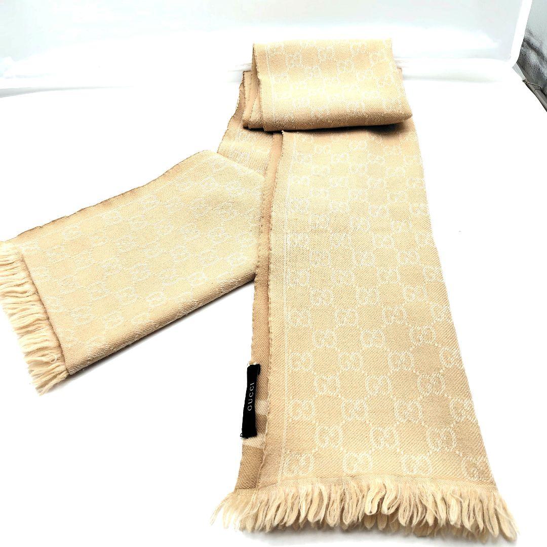 GUCCI グッチ　ベージュ フリンジマフラー