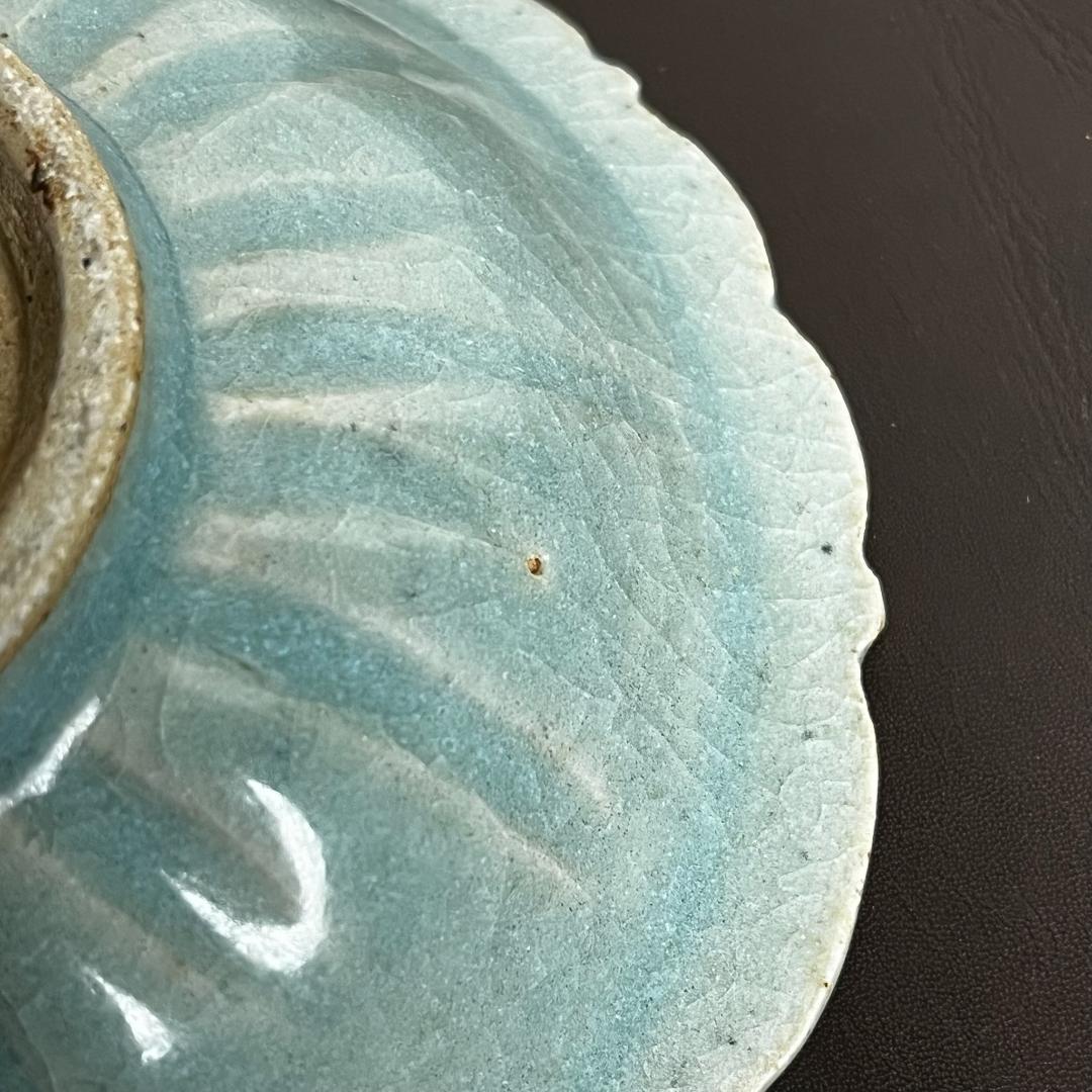 影青陵陰刻蓮紋花盤 中国美術 中国古玩