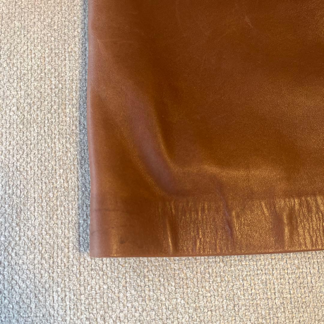 ロエベ　ブラウン　ラムレザー タイトスカート ひざ丈　サイズ38