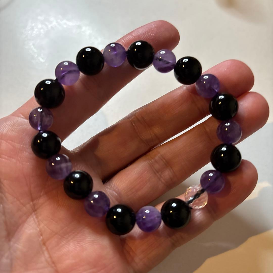 モリオンとアメジストと水晶で魔除けが最強化したかも！綺麗だしかっこいい！すごい！