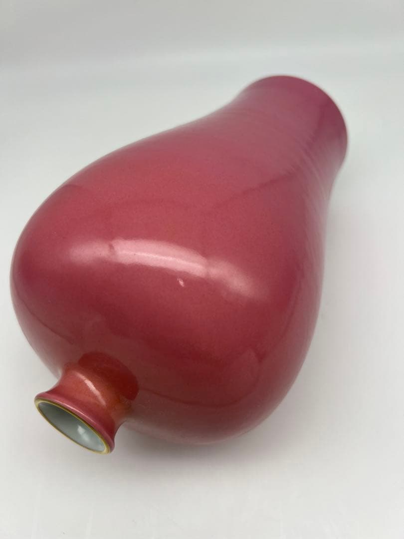 中国民国〜50年代の胭脂紅梅瓶唐物古美術品　江戸アンティーク骨董コレクション青磁