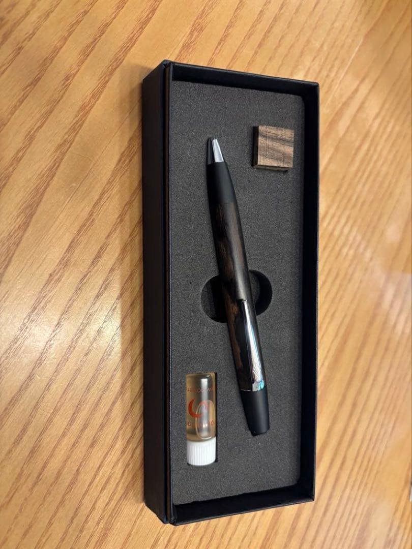 値下げ交渉可！　野原工芸　ロータリーボールペン黒柿