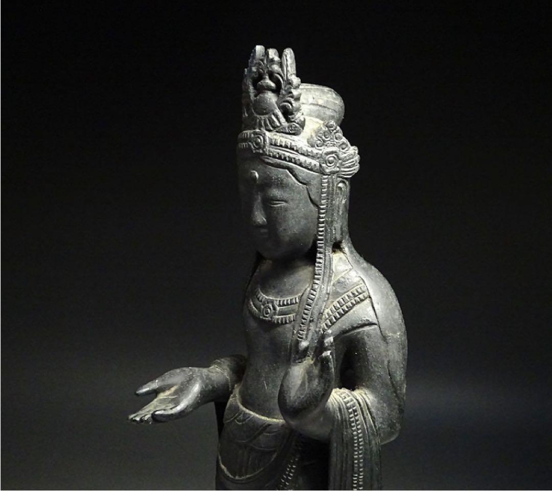 飛鳥 白鳳 金銅仏 観音菩薩立像 蓮華座 念持仏 仏像 仏教美術 骨董 古美術