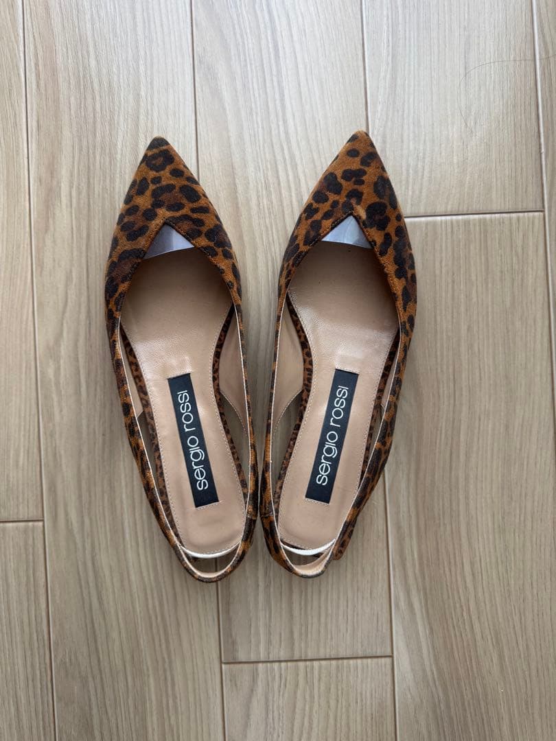 セルジオロッシ sr1 ヒョウ柄　ミュール　サイズ37 .5 (24.5cm)