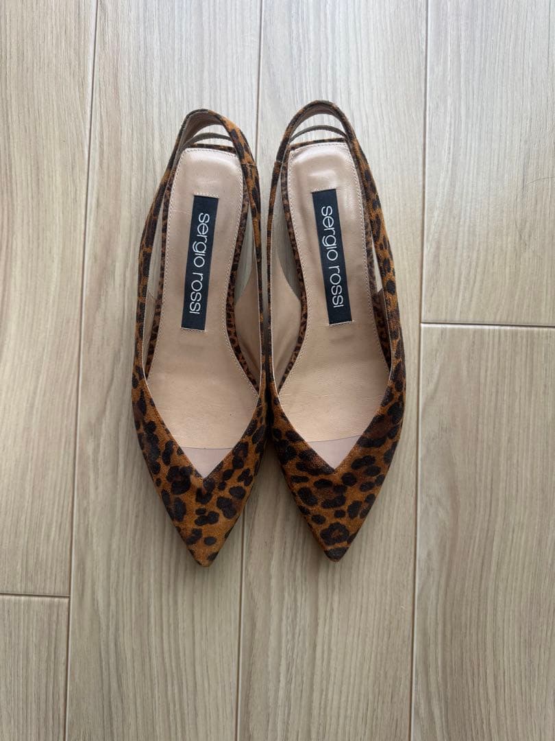 セルジオロッシ sr1 ヒョウ柄　ミュール　サイズ37 .5 (24.5cm)