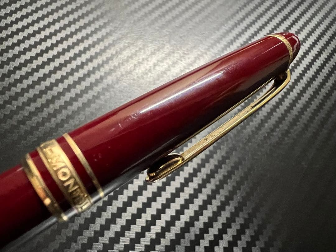 美品 フランス仕様 モンブラン 144 万年筆 ボルドー 中白 EF 18K
