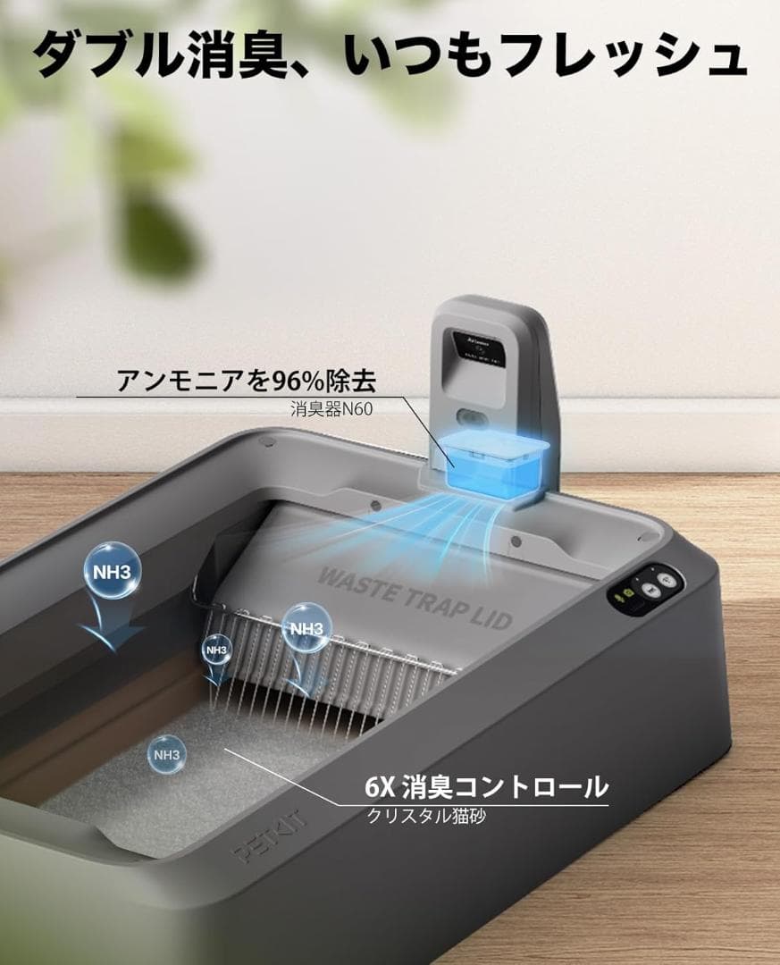 新品⭐️猫の自動トイレ 大型猫・多頭飼い 囲まれてないから慣れるのが早い 開放型