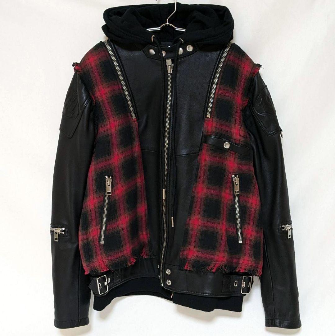 DIESEL ディーゼル L-NORMAN 再構築 レザージャケット 羊革 M