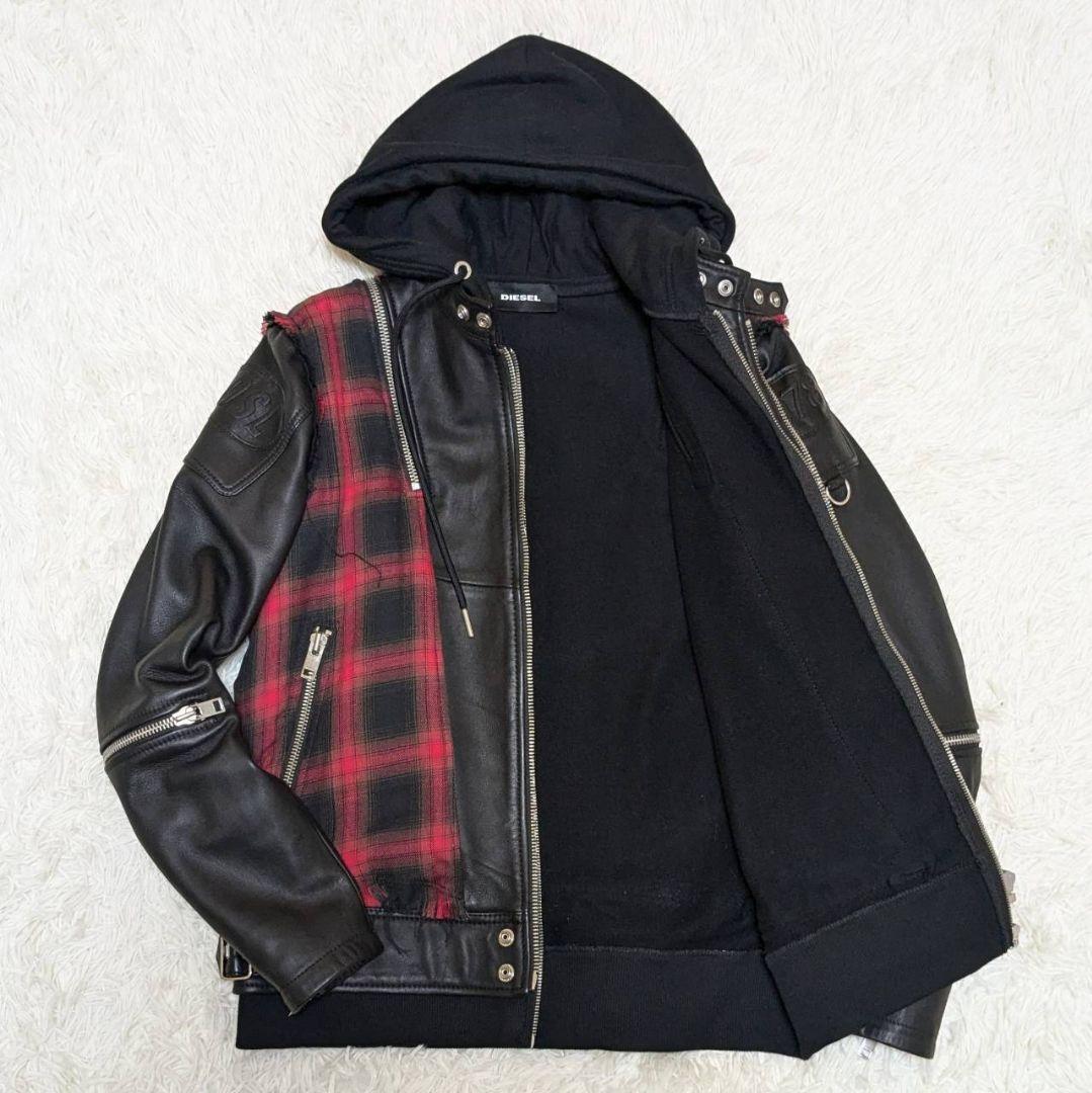 DIESEL ディーゼル L-NORMAN 再構築 レザージャケット 羊革 M