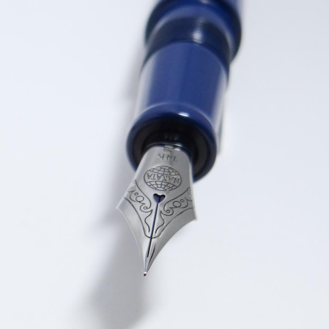 【生産中止品・美品】中屋万年筆 シガーポータブル 桔梗 細字F NAKAYA