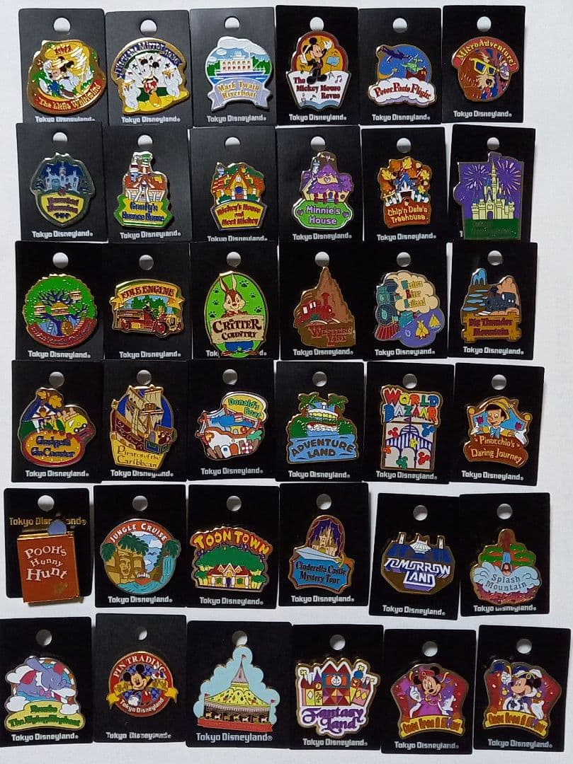 ディズニーランド　アトラクションピンバッジ