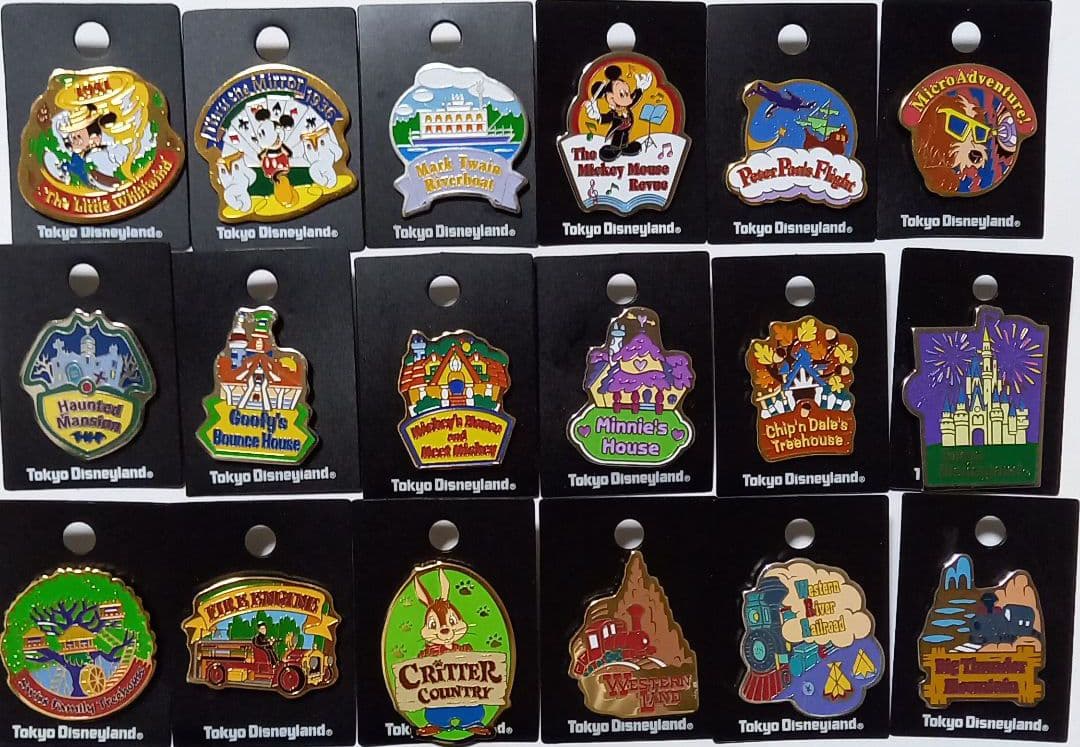 ディズニーランド　アトラクションピンバッジ